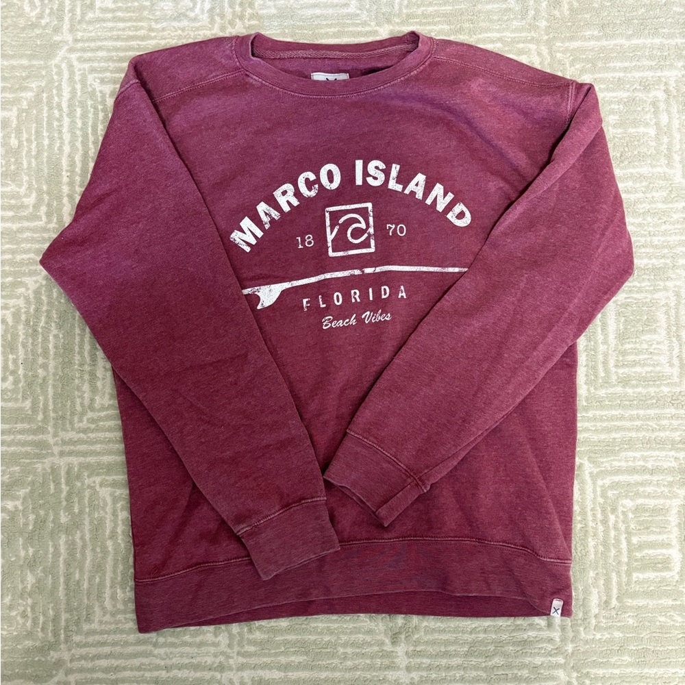 Marco Island Crewneck Sweatshirt - Burgundy Men's Pullover